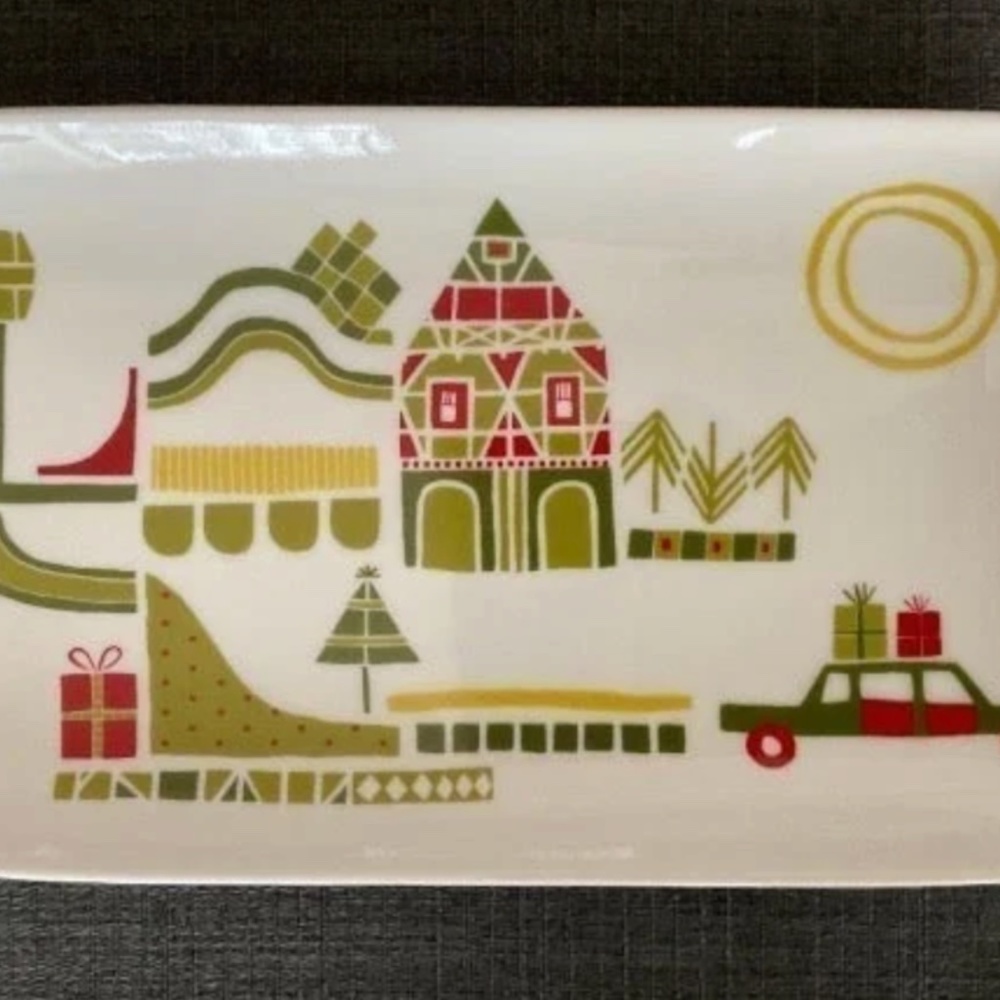 Crate & Barrel Yule Town by Julia Rothman Platter